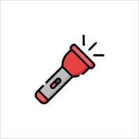 A red and black flashlight icon on a white background vector