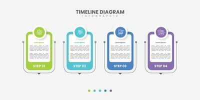 Four Step Infographic element design template for presentation. process diagram and presentations step, workflow layout, banner, flow chart, info graphic vector