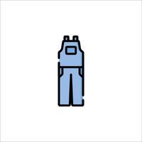 A blue overalls icon on a white background vector