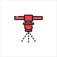 A red water sprinkler icon on a white background vector
