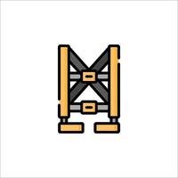 A yellow and black construction crane icon vector