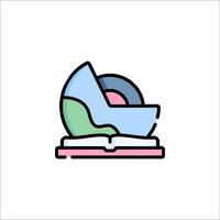 A book and a globe icon on a white background vector