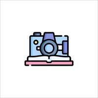 A camera icon on a book vector