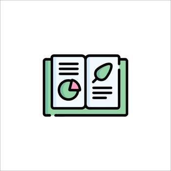 A book with a leaf and a graph on it vector