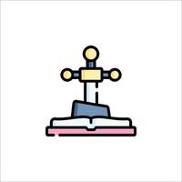 A sword and book icon on a white background vector