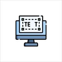 A computer monitor with the word tt on it vector