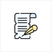 A document with a pen and paper icon vector