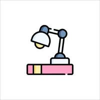 A lamp and book icon on a white background vector