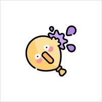 A cartoon character with a balloon on its head vector