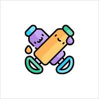 A cartoon bottle and pacifier with a smiley face vector