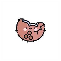 A cartoon character with a broken piece of bread vector