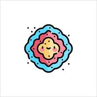 A cute cookie icon with a smiley face vector