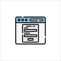 A web page icon with a green and blue color vector