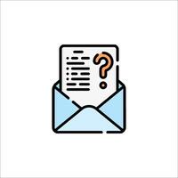 Question mark icon with envelope vector