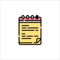 A note pad icon on a white background vector