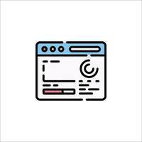 A web page icon with a clock on it vector