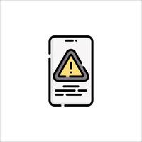 A phone with a warning icon on it vector