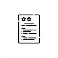 A review form with three stars on it vector