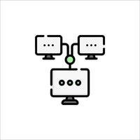 A computer with two monitors and a keyboard vector