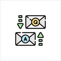 Email and q a icon illustration vector