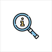 Magnifying glass icon with the word i vector