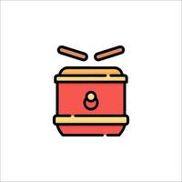 A red drum with two sticks on it vector