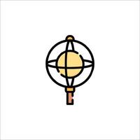 A compass icon with a key in it vector