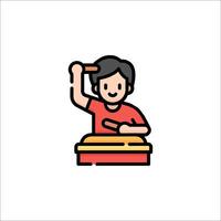 A man playing a drum on a table vector