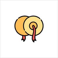 Two golden rings with a ribbon on them vector