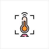 A thermometer icon with a thermometer in the middle vector