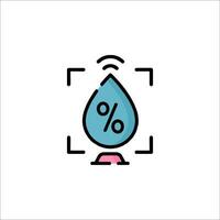 A drop of water with a percentage sign on it vector