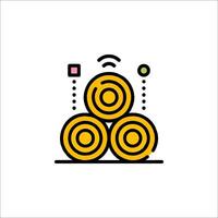 A stack of three rings with a wifi symbol vector