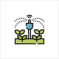 A plant watering with a wifi icon vector