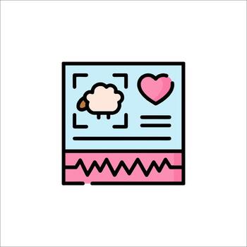 A sheep and a heart icon on a white background vector