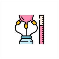 A thermometer and a light bulb are next to each other vector