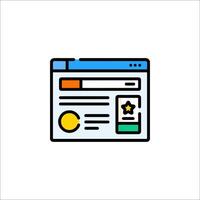 A web page with a star icon vector