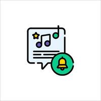 A bell icon with a note and a note vector