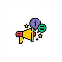 A colorful megaphone icon with speech bubbles vector