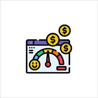 A meter with dollar coins on it vector