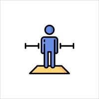 A man standing on a platform with a barbell vector