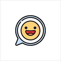 A smiley face icon with a speech bubble vector