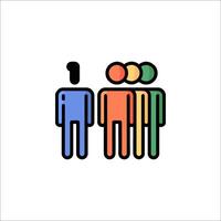 People standing in line with one person in the middle vector