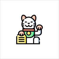 A cartoon cat with a paper in its hand vector