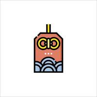 A robot with a face and a hat on it vector