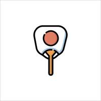 A sushi roll on a stick with a red ball on top vector