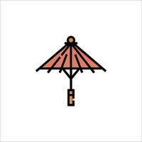 An umbrella icon in a line style vector