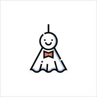 A ghost with a bow tie on his head vector