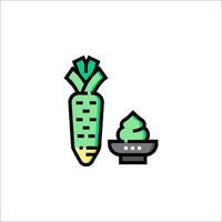 A green vegetable and a bowl of yogurt vector