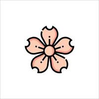 A pink flower icon on a white background vector