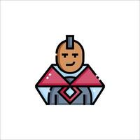 A cartoon character with a red cape vector